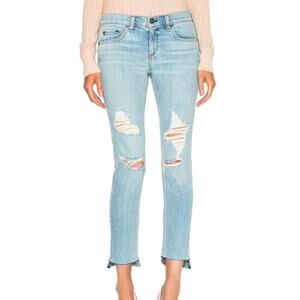 SALE! Rag & Bone Dre Distressed Crop Straight Jeans Step Hem Size 27